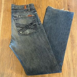 7 For All Mankind Distressed Bootcut Denim Jeans